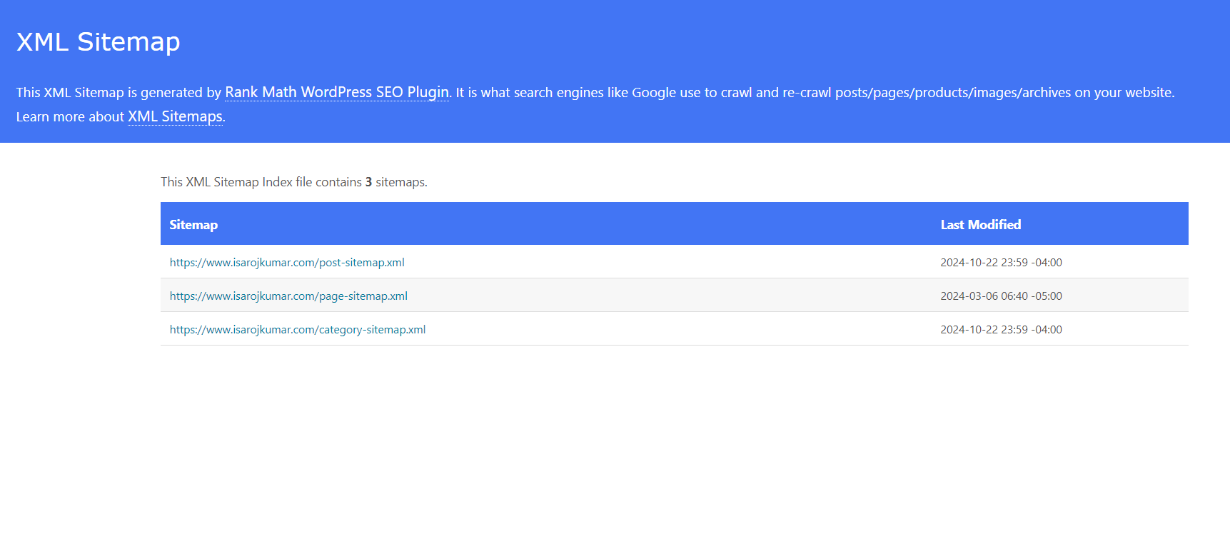 XML sitemap